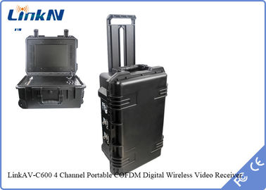 Портативный приемник COFDM видео- с чувствительностью 106dBm@2MHz шифрования батареи &amp; дисплея AES256 высокой