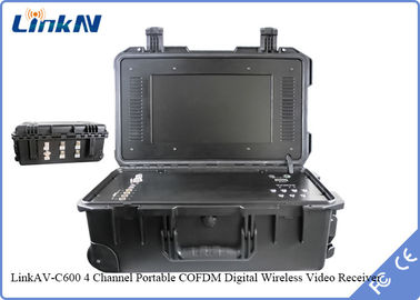 Портативный приемник COFDM видео- с чувствительностью 106dBm@2MHz шифрования батареи &amp; дисплея AES256 высокой