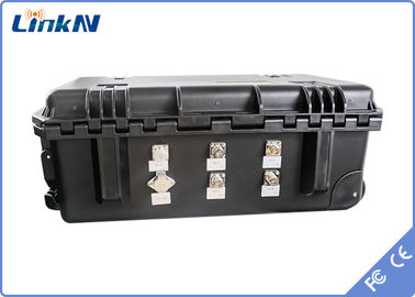 COFDM чемодан видеоприемник 4-канальный IP65 с батареей и дисплеем AES256 H.264 DC 12V