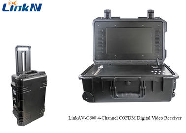 Портативный видео- приемник COFDM H.264 с шифрованием 4-Channel IP65 батареи &amp; дисплея AES256